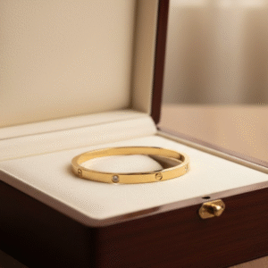 Elegant Gold-Tone Signature Bracelet