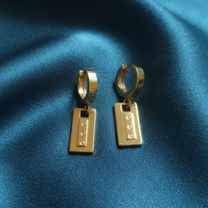 The Classic: Luxe Gold Tablet Hoop Earrings