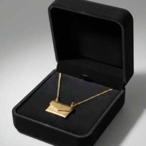 Envelope Charm Stainless Steel Necklace – Gold Finish