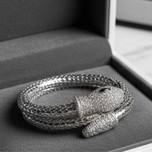 The Serpentine Luxe Collection: Diamond-Encrusted Serpent Bangle
