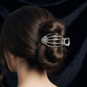 Silver Skeleton Hand Hair Clip
