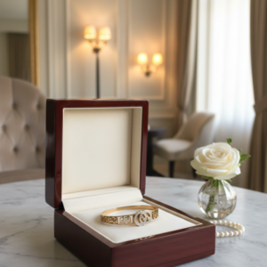 Elegant Gold-Tone Signature Bracelet