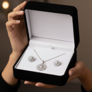  Sterling Silver Radiant Starburst Jewelry Set